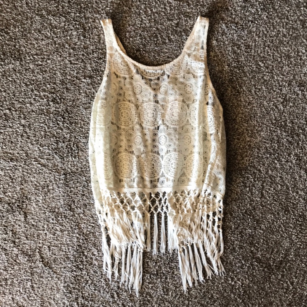 Lace top with open back